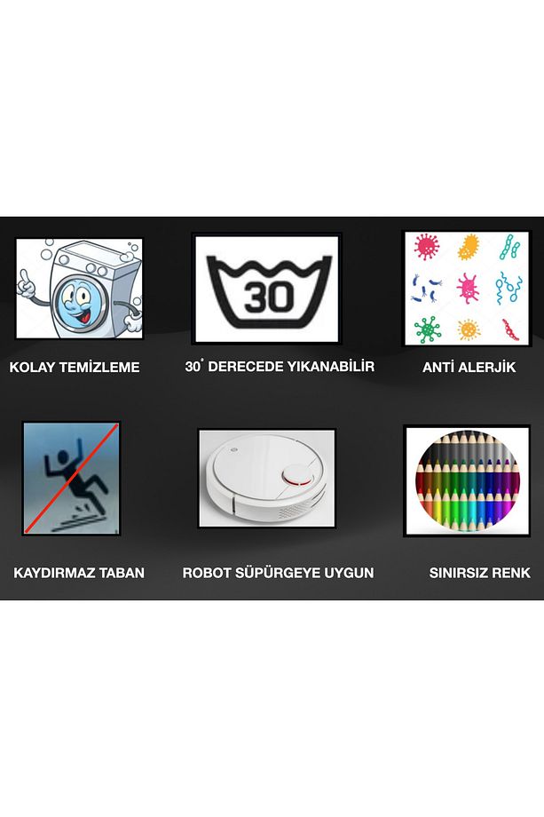 Dijital Baskı Dört Mevsim Kaymaz Deri PVC Taban Yıkanabilir Yolluk Koridor Mutfak Ve Salon Halısı - 8