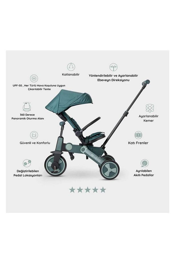 MICRO BISIKLET 3 IN 1 KATLANABILIR MATCHA YESIL TR0022-1 - 4