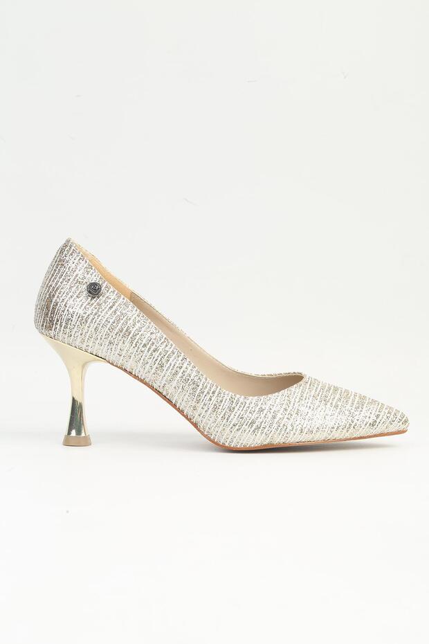 ® | Pc-54049 Women's Gold Heeled Shoes