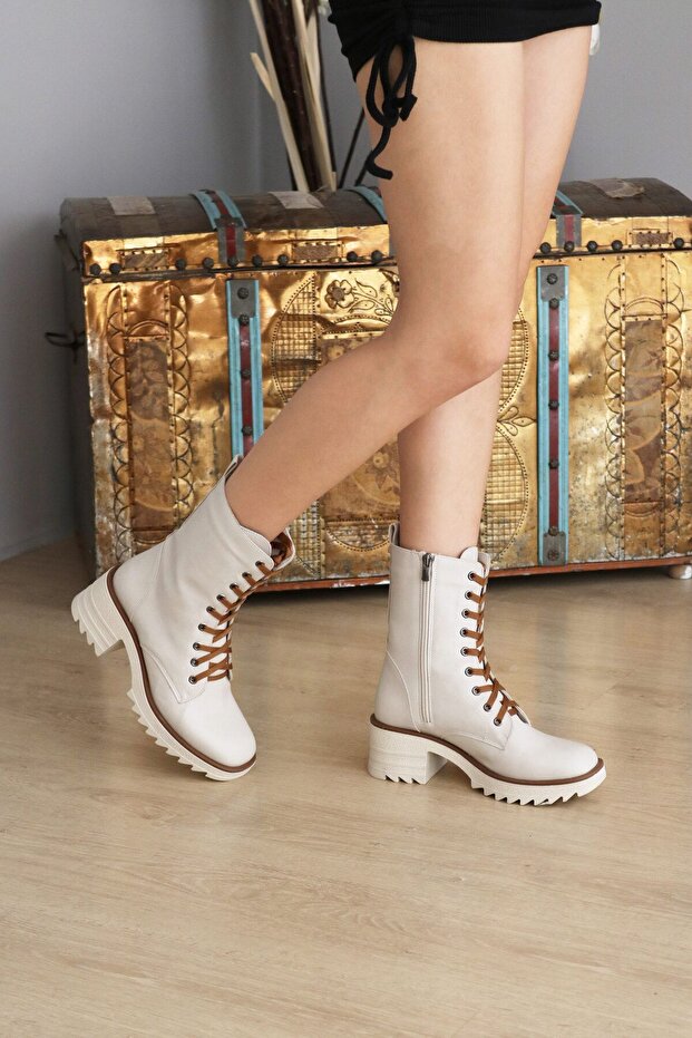 Bağcıklı Kaydırmaz Taban Kadın Bot - 6