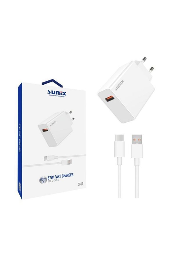 Sunix S-67  67W Şarj Aleti Süper Hızlı ve Turbo Xiaomi Samsung Huwaei Honor ve Type-C Girişli - 2
