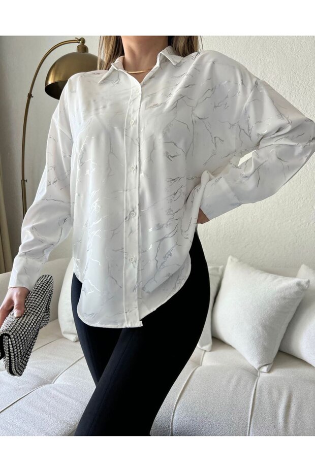 Women's Shirt Jessica Varak Pattern Stylish Loose-Fit Shirt