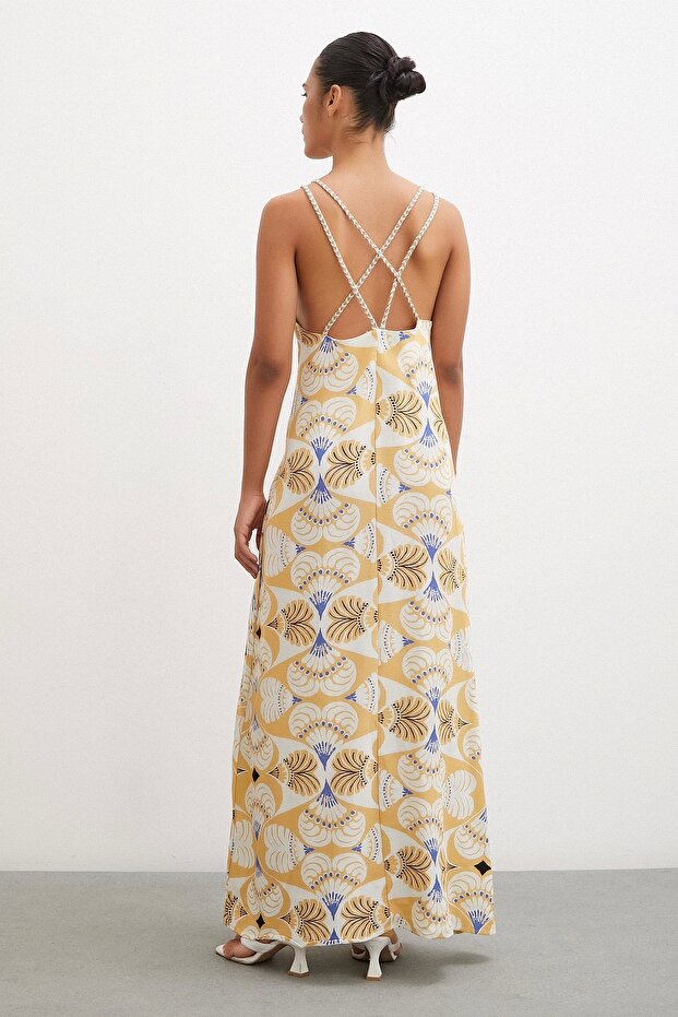 İp Askılı Elbise Hardal - 7