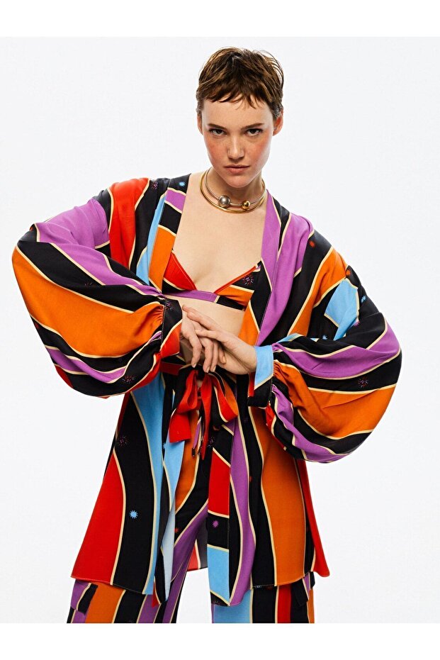 Balon Kollu Kimono - 1