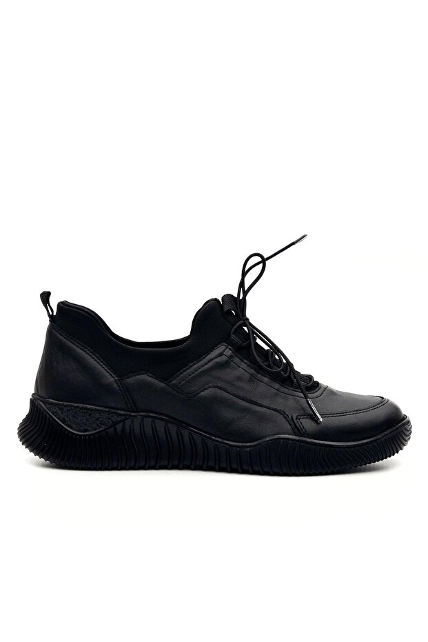 1953831 K Women's Genuine Leather Stretch Lacing Thick Sole Casual Shoes