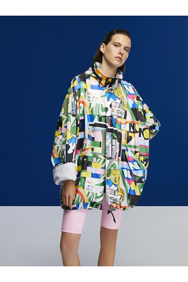 Desenli Oversize Trençkot