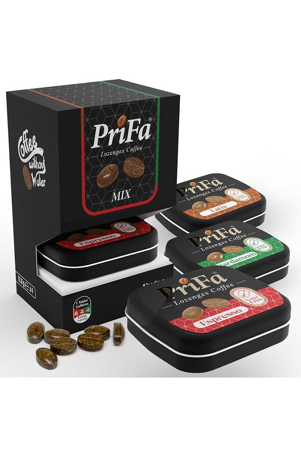 Kahve Tabletleri | Mix (2x Espresso, 1x Latte, 1x Kakule) | Şekersiz | Vegan | Emilebilir Kahve - 1