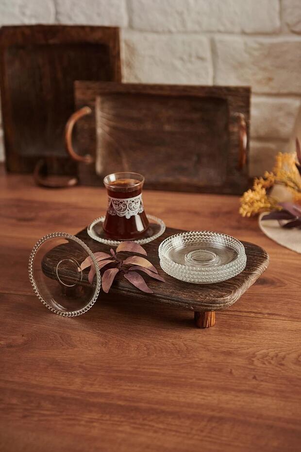 Girona 6'lı Cam Çay Tabağı - 1