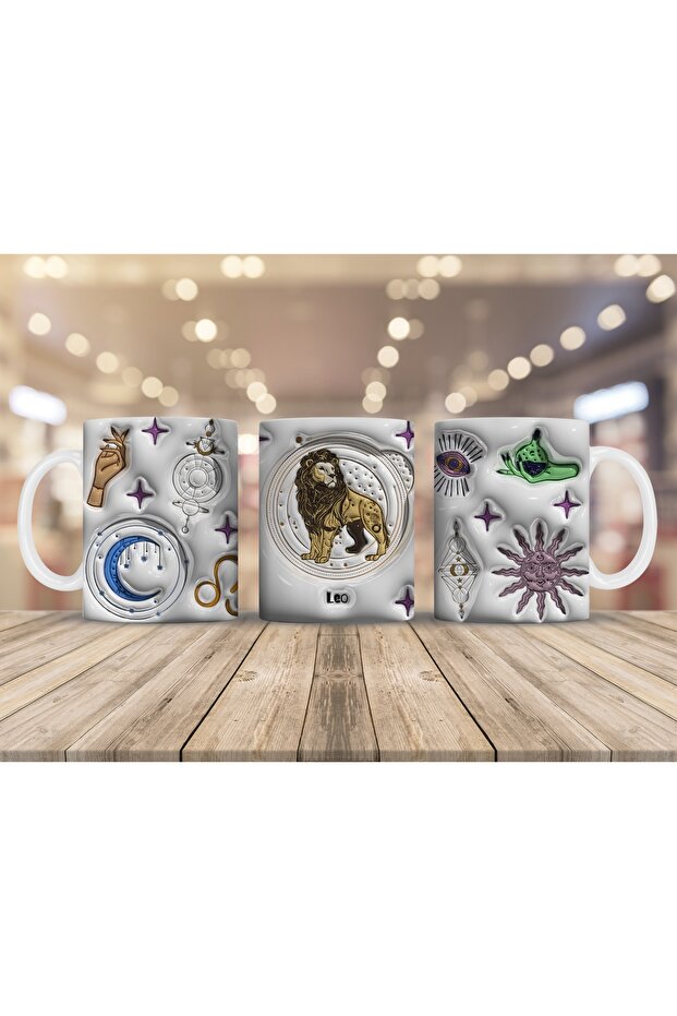 كوب منقوش عليه علامة زودياك على شكل أسد - 2