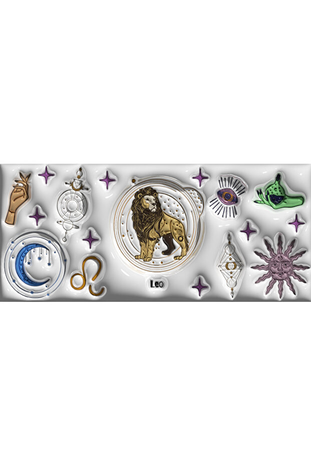 كوب منقوش عليه علامة زودياك على شكل أسد - 3