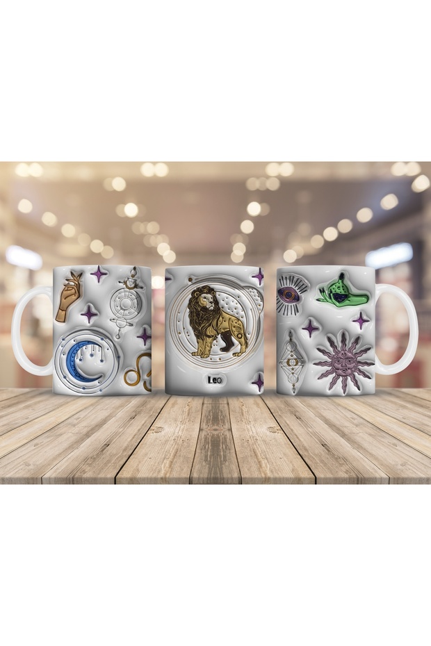 كوب منقوش عليه علامة زودياك على شكل أسد - 1