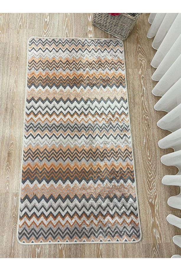 Zigzag Desen Çok Renkli Lateks Taban Halı - 3