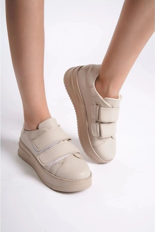 Thick Soled Double Velcro Sports Shoes Sneaker Casual Shoes Walking Shoes
