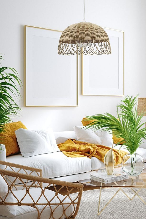 Bambu, Hasır, Rattan Sarkıt Avize Bohem - 1