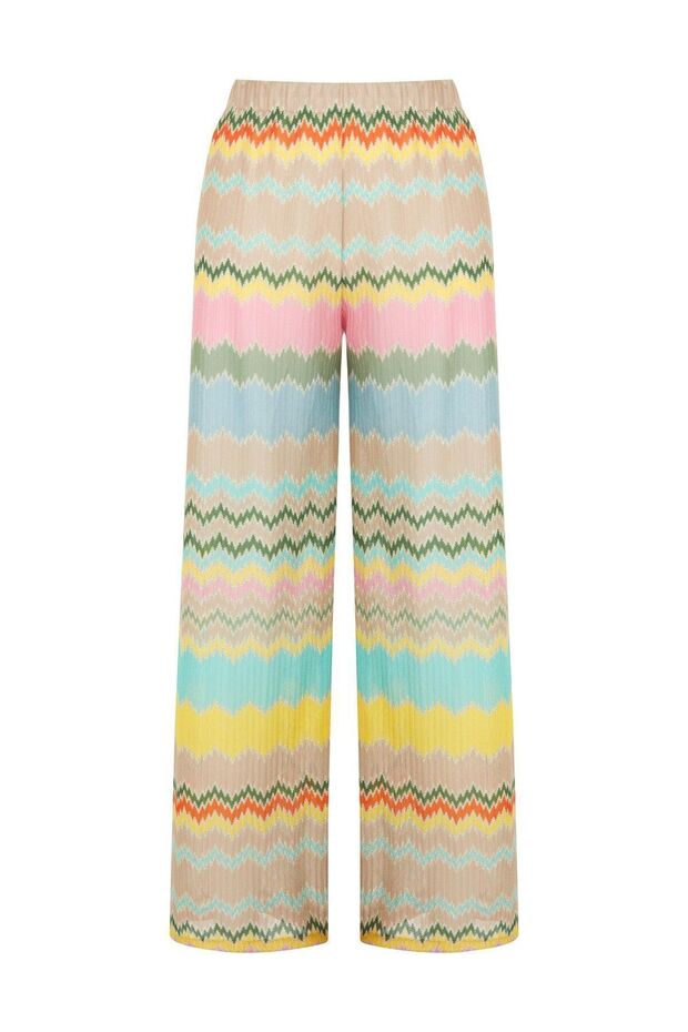 Simli Triko Plaj Pantolon - 1