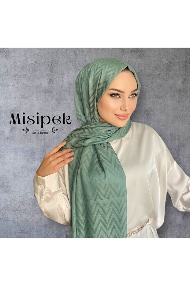 شال جاكار حريري بنمط متعرج - 1