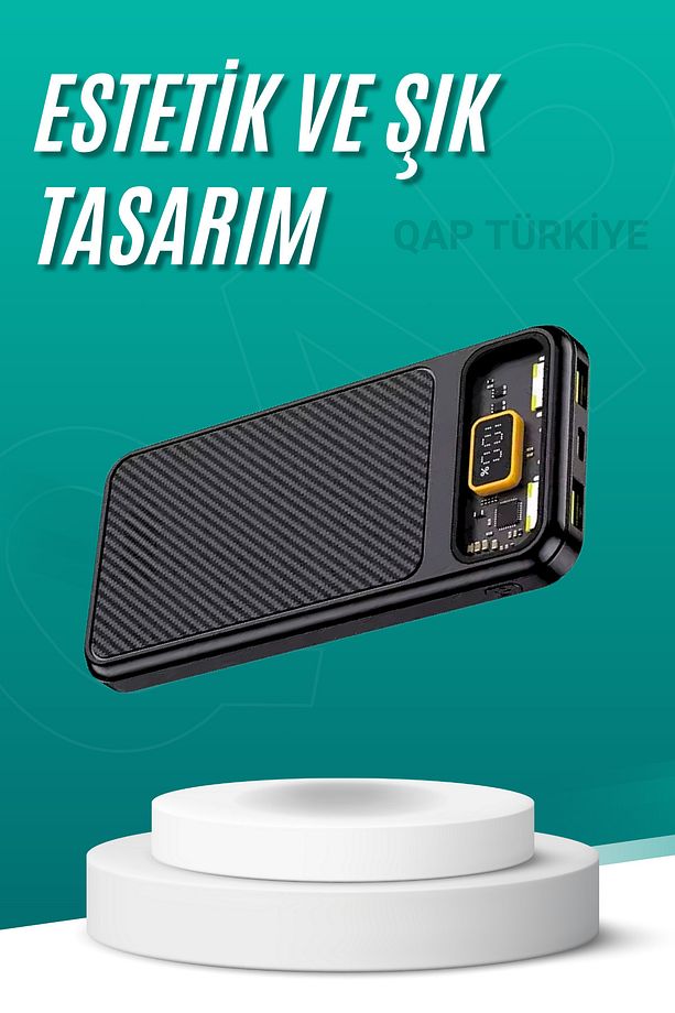 20000 Mah Powerbank Süper Tasarım Gerçek Tam Net 20,000 Mah ( Iphone Ve Android Uyumlu ) - 6