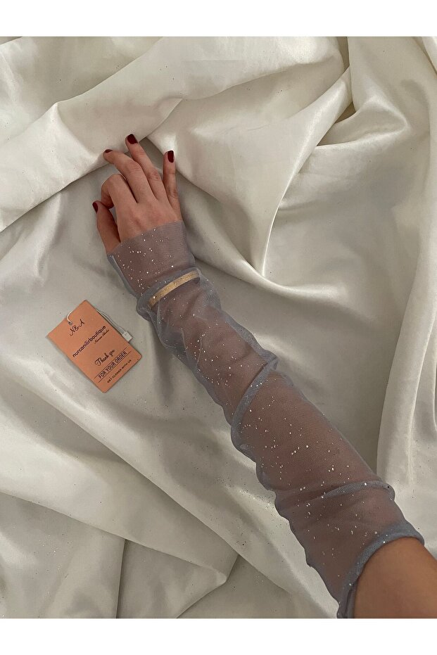 Mavi sim detaylı kolluk eldiven - 1