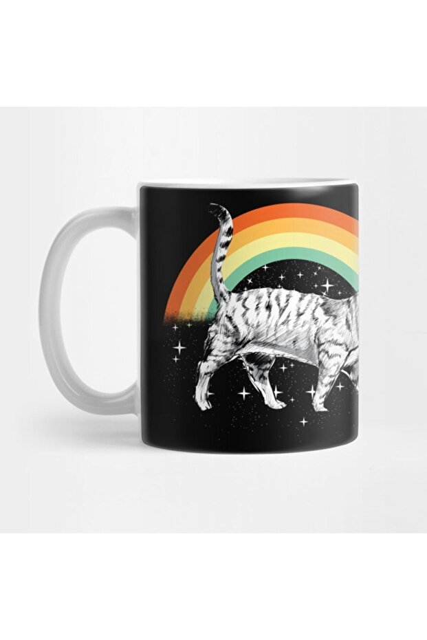 Vintage Kitty Cat Rainbow Funny Cats Graphic Mug, Gift, Dowry, Presentation