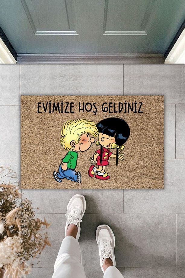 Modern Dijital Baskı Paspas - Kahverengi Yeni Chen ve Cedric - Kapi Onu Paspasi - 2
