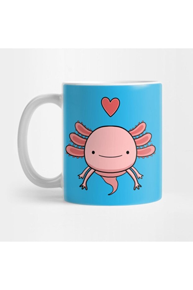 كوب رسم على شكل قلب من Axolotl، هدية، مهر، حامل عرض