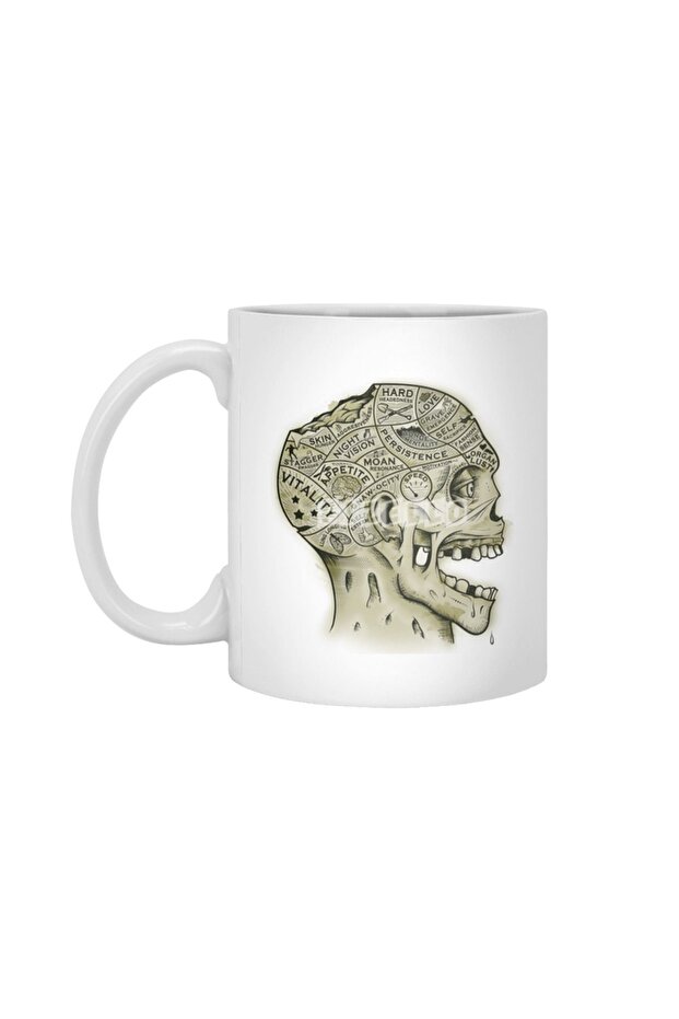 Zombie Phrenology White Mug, Gift, Dowry, Presentation