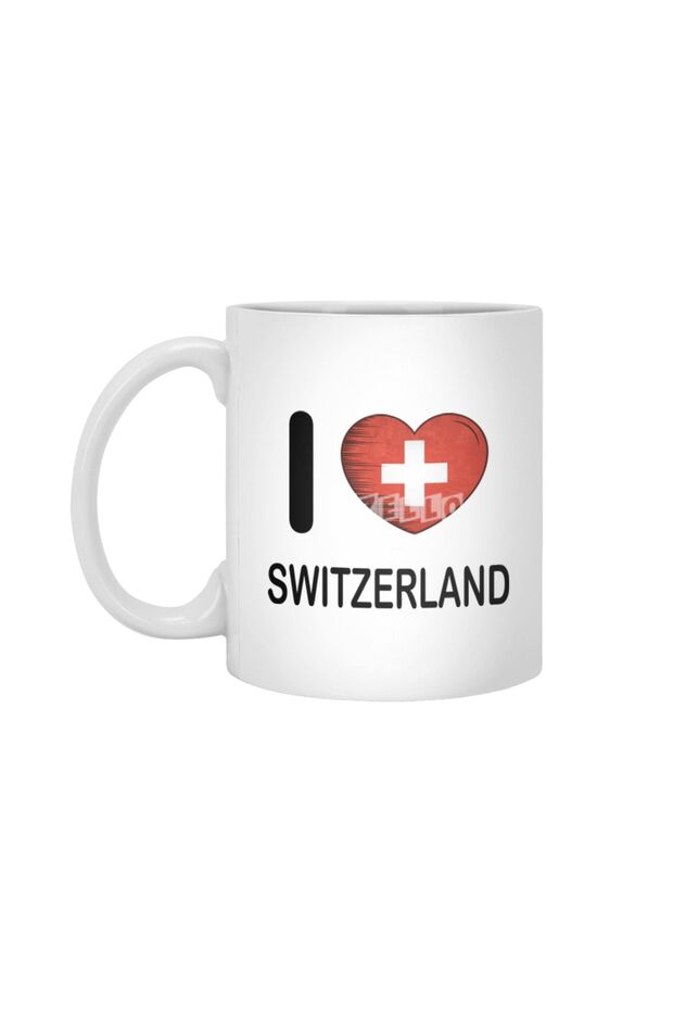 I Love Switzerland - White Cup, Gift, Dowry, Presentation Holder