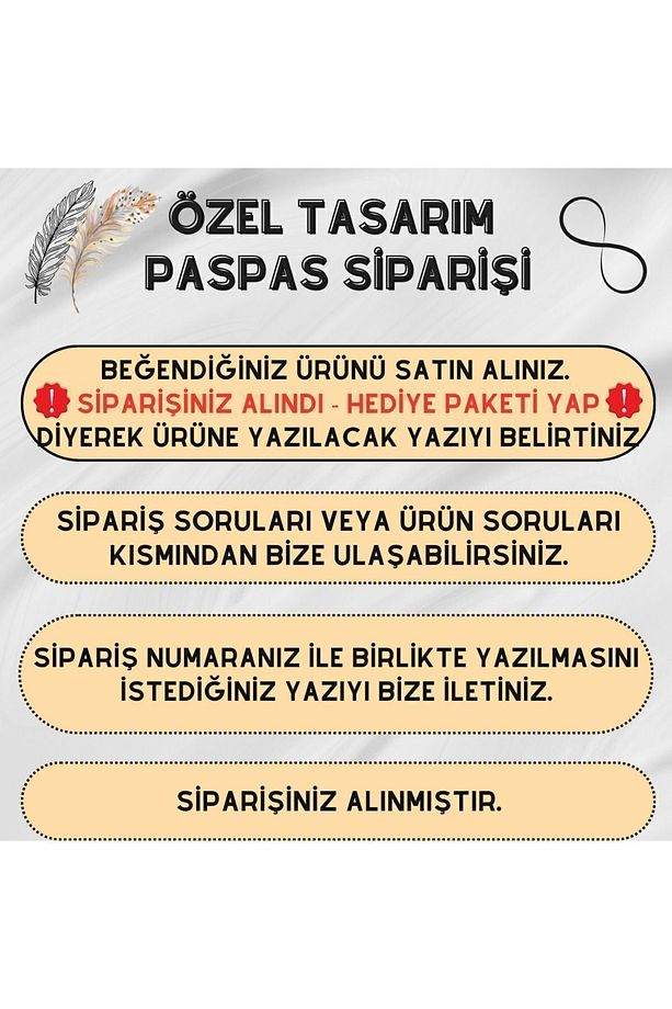 Modern Dijital Baskı - Tatlı Çift Paspas - Kapı Önü Paspası 70x45cm - 3