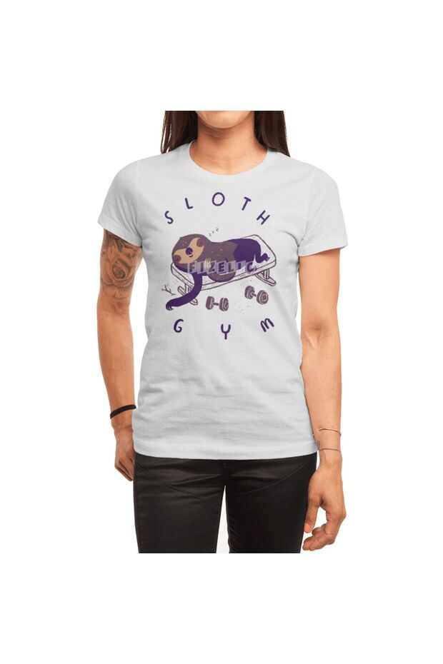 Sloth Gym, Men's T-Shirt, Women's T-Shirt, Unisex White T-Shirt