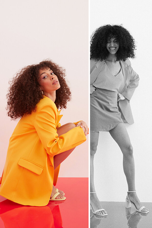 سترة بليزر برتقالية فاتحة - 1