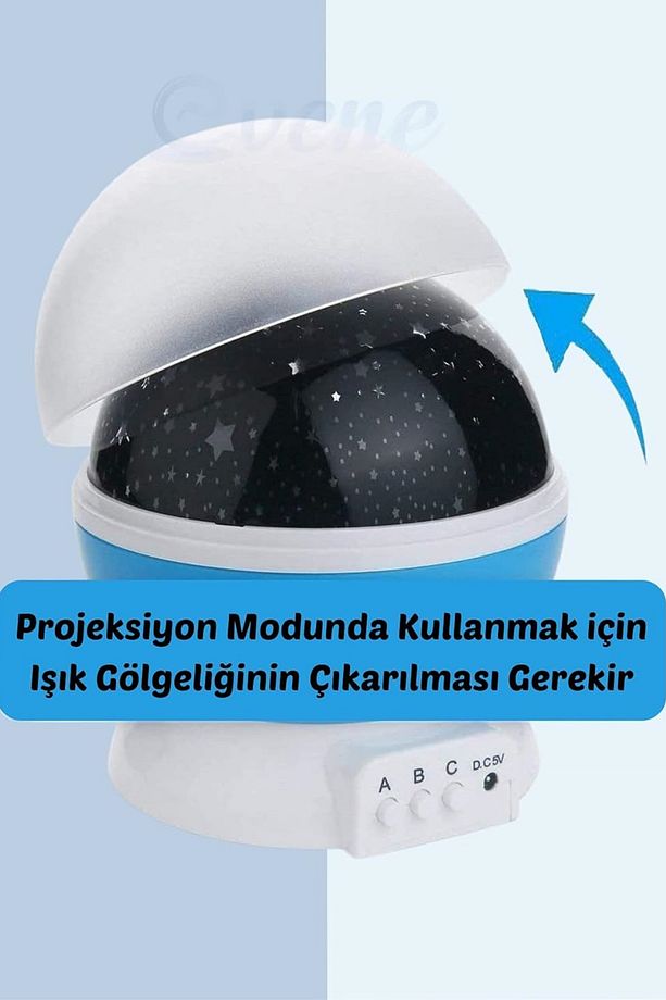 Mavi Dönen Gece Lambası Tavana Yansıtma Işık Ambians Masa Lambası Projeksiyon Öne Çıkan Ürünler - 6