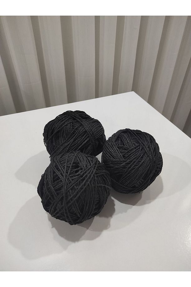 Sarılmış örülmeye hazır kağıt ip 100gr siyah - 2