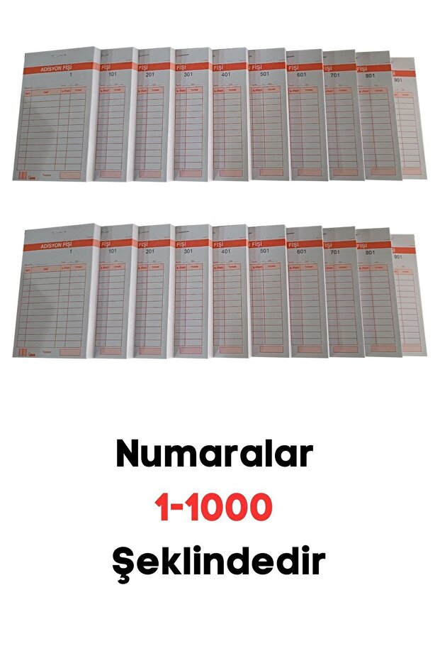 Adisyon Fişi 7,5 Cm.x12 Cm.(garson) Tek Nüsha 1.hamur 70 Gr (20 Li Paket) - 2