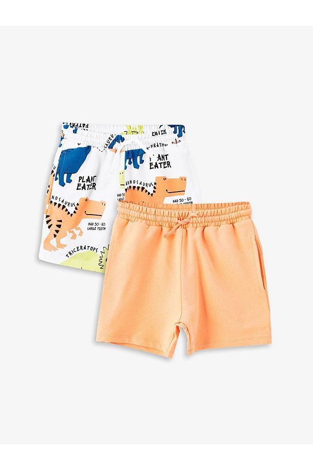 LCW baby Beli Lastikli Basic Erkek Bebek Şort 2'li - 1