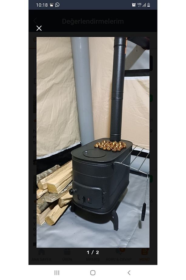 Kamp Ve Çadır Sobası Kuzineli Fırınlı Odun Yakan Taşınabilir Soba - 6