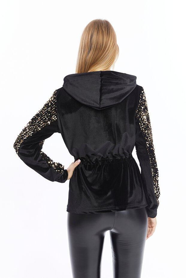 İkmal Pullu Kadife Hırka - 6