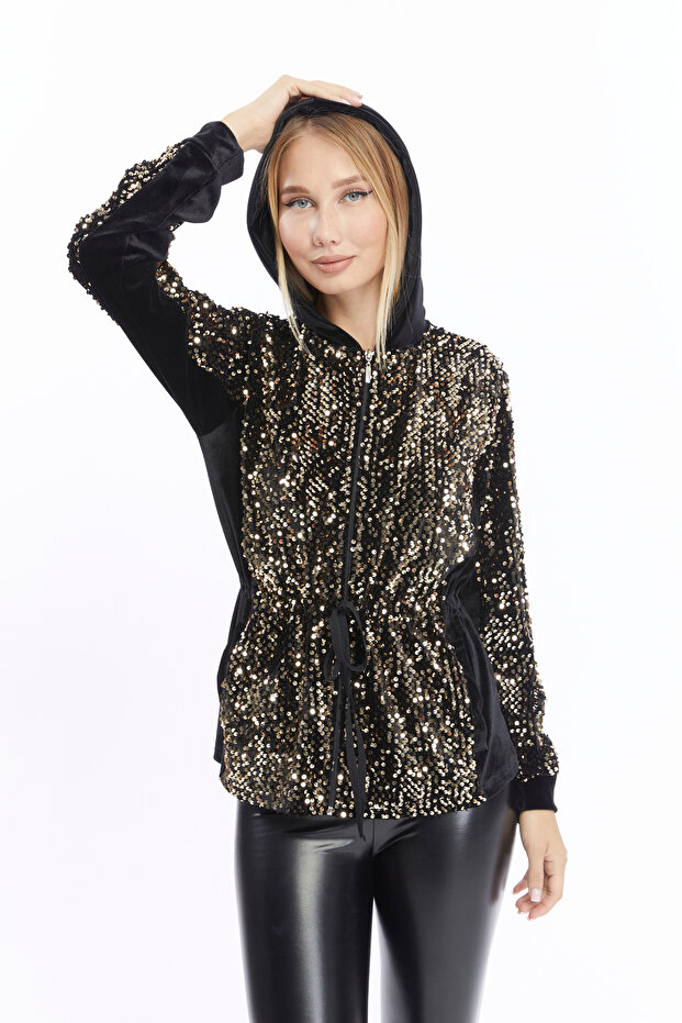 İkmal Pullu Kadife Hırka - 3