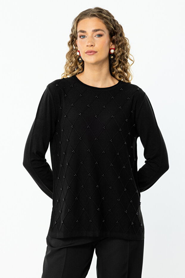 Taş Detalı Triko - 1