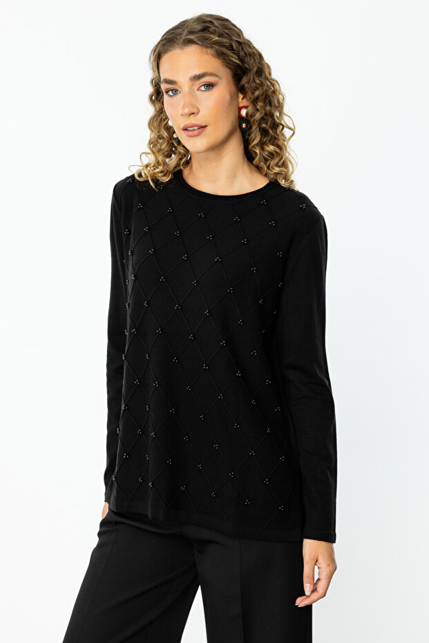 Taş Detalı Triko - 3