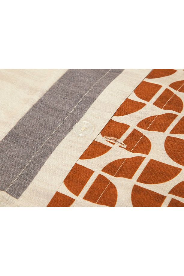 Dynamic Square Dijital Baskılı Soft Cotton Çift Kişilik Nevresim Seti 200x220 Cm Bej – Terracotta - 5