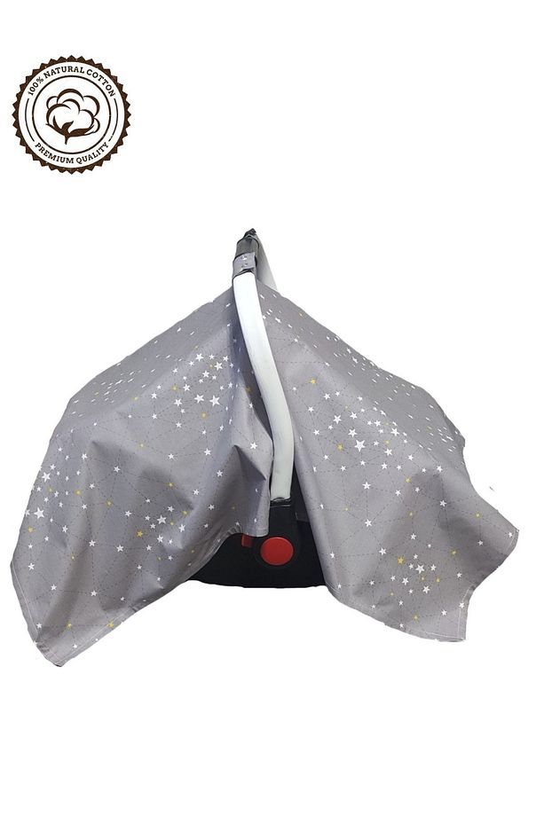 %100 Pamuklu Puset Örtüsü Tek Kat 110x88 Cm Samanyolu Yıldızlar Model - 4