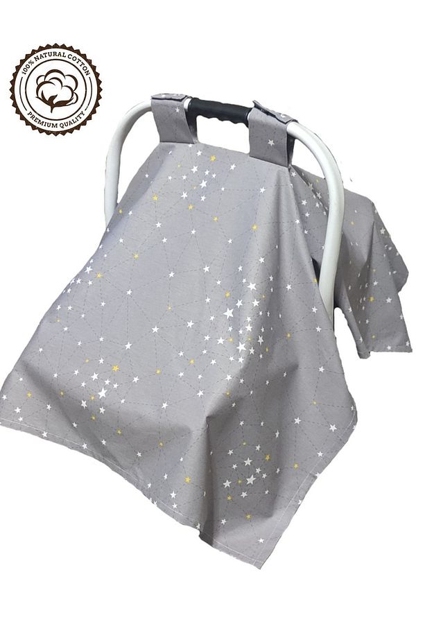 %100 Pamuklu Puset Örtüsü Tek Kat 110x88 Cm Samanyolu Yıldızlar Model - 1
