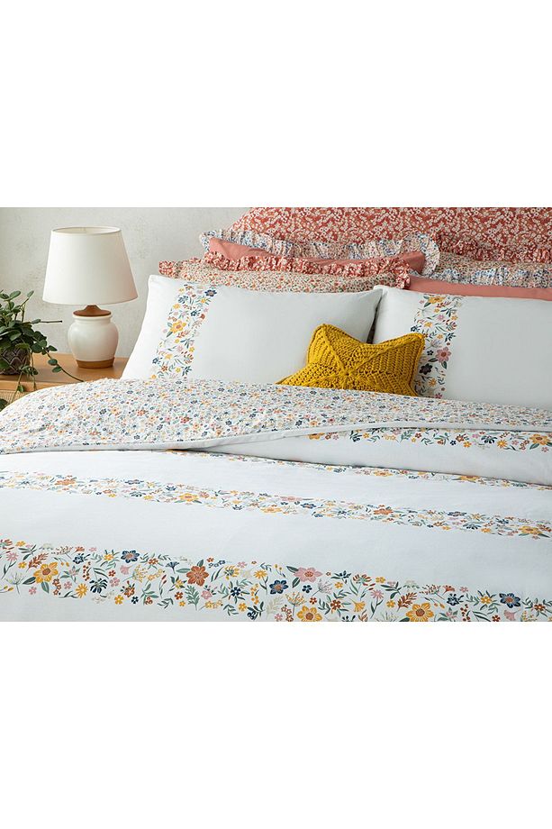 Bloomy Lines Pamuklu Tek Kişilik Nevresim Seti 160x220 Cm Sarı - 3