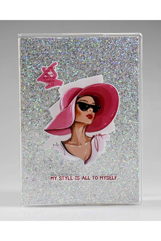 Simplified Grey-pink Notebook with Hat - 1