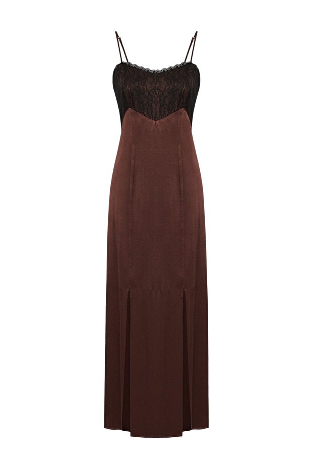 İnce Askılı Midi Elbise - 5