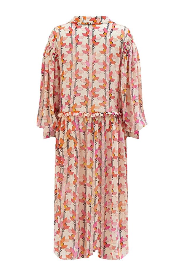 Rochie cămașă midi cu mânecă lungă - 7