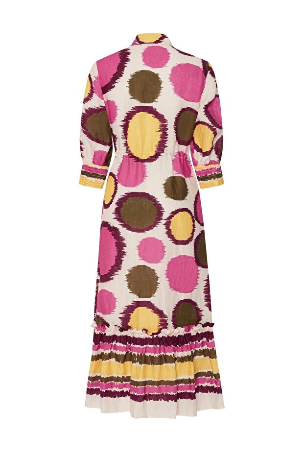 Keten Gömlek Elbise - 7