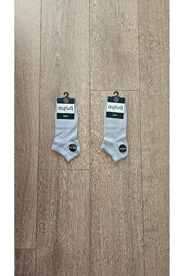 2 Pairs Summer Season Men's Gray Color Bamboo Booties Socks - 14200