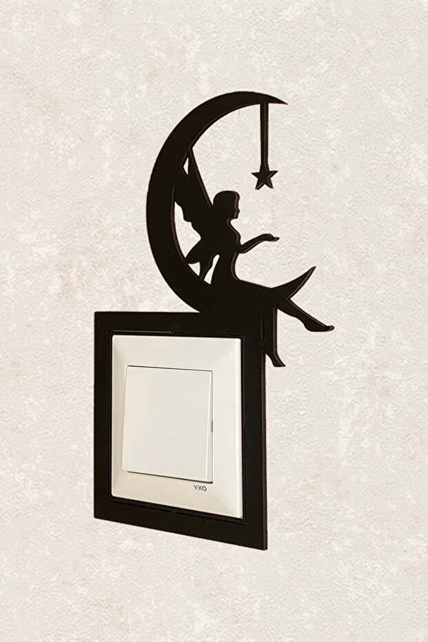 2123 Laser Cut Wooden Socket Frame Single Moon Fairy - 3