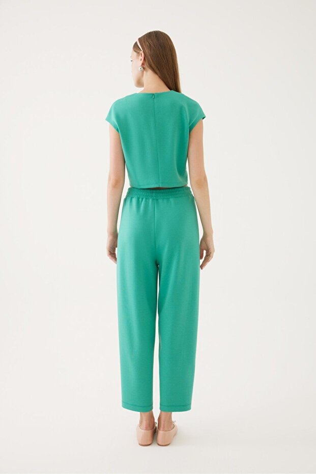 Beli Lastikli Örme Pantolon - 3